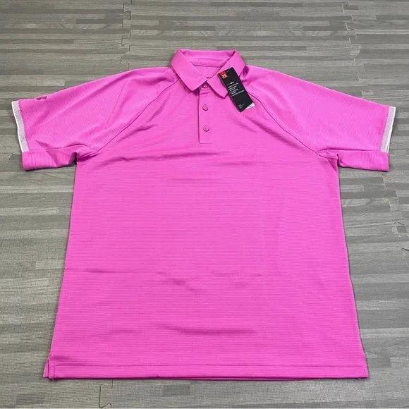 Under Armour Men's Corporate Rival Short Sleeve Polo Pink 3XL - Picture 2 of 10